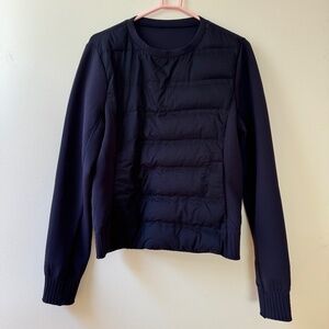 Lululemon Navy  'Down and Around'  Crewneck with Padded  Front Sz 4